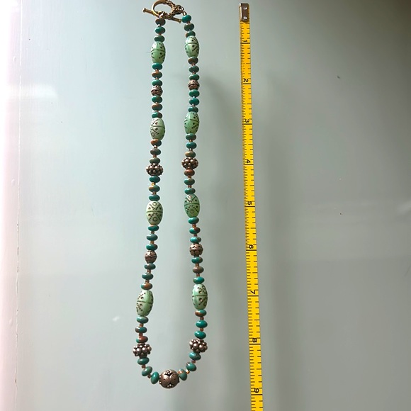 VTG Turquoise, Goldball Metal Bead and others with gold metal Toggle closure - Picture 5 of 5